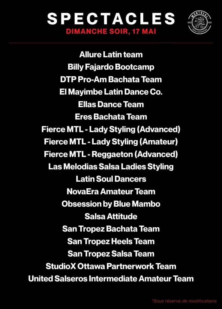 SPECTACLES DIMANCHE SOIR, 17 MAI
