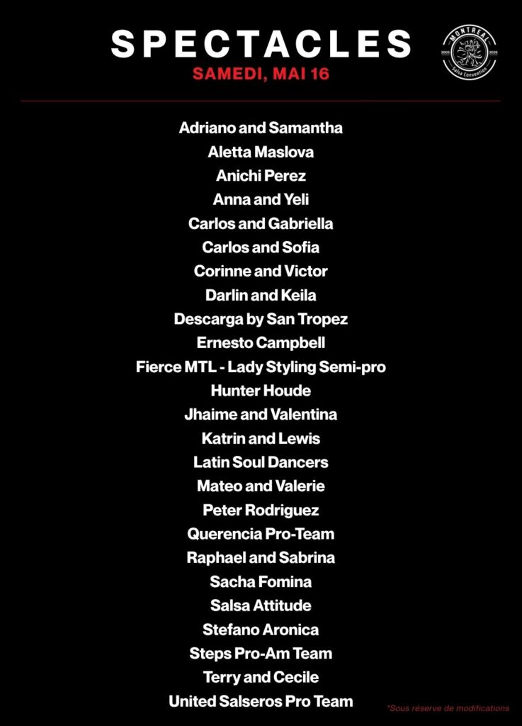 SPECTACLES SAMEDI, MAI 16